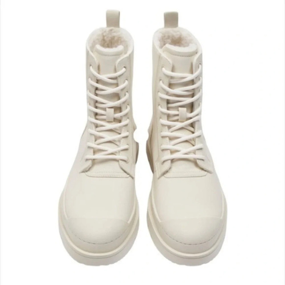 Zara Flat Lug Shearling Lined Rain Boots Size 44 - Picture 6 of 14